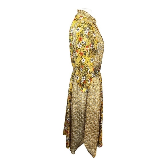 FIGUEROA & Flower Chiffon Mixed Floral Print Handkerchief Hem Dress NWT - Picture 2 of 4